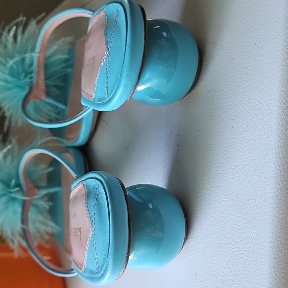 Kate Spade Turquoise Feathered Sandals - Picture 2 of 9